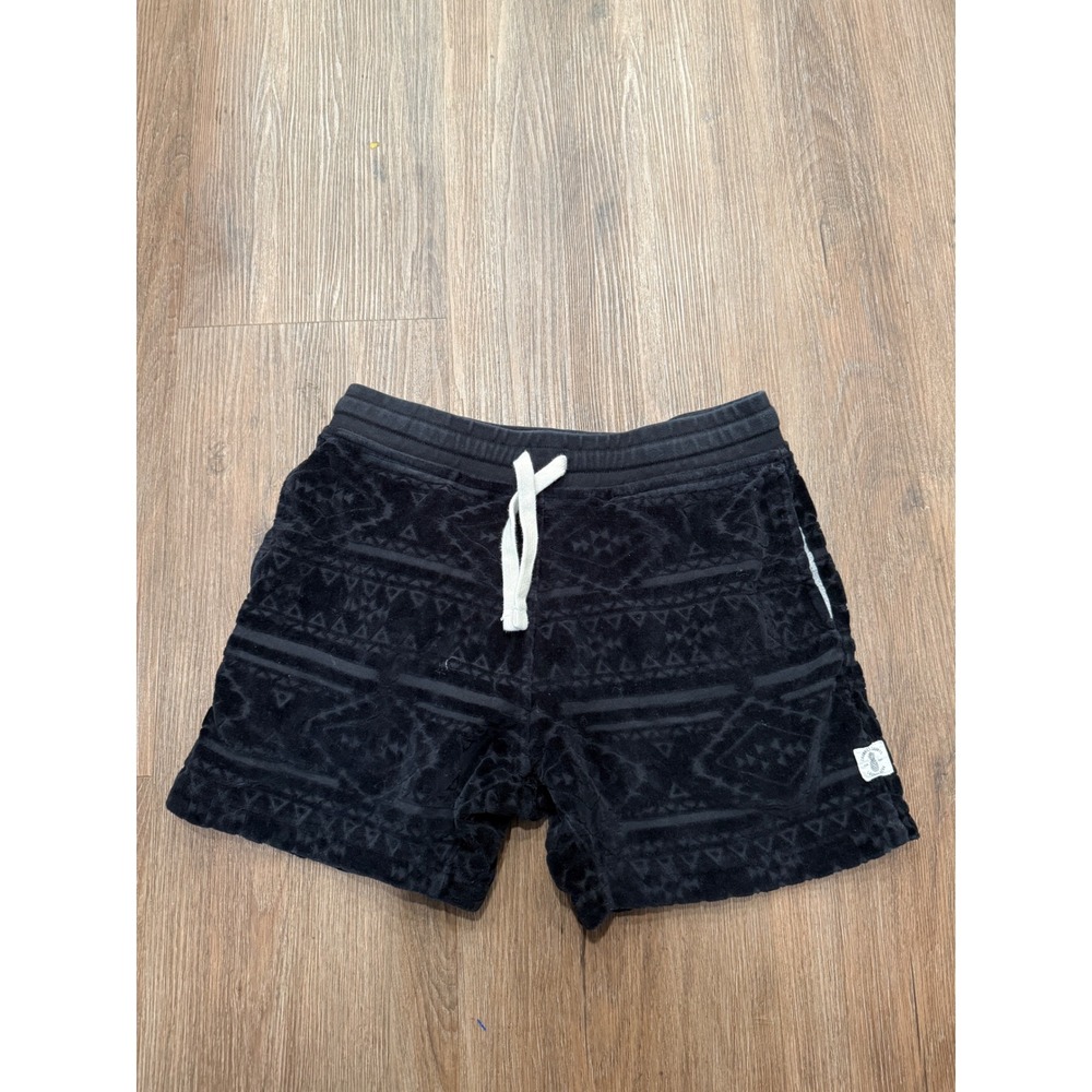 Chubbies Mens Black Geometric Textured Soft Lounge Shorts S Drawstring Pockets